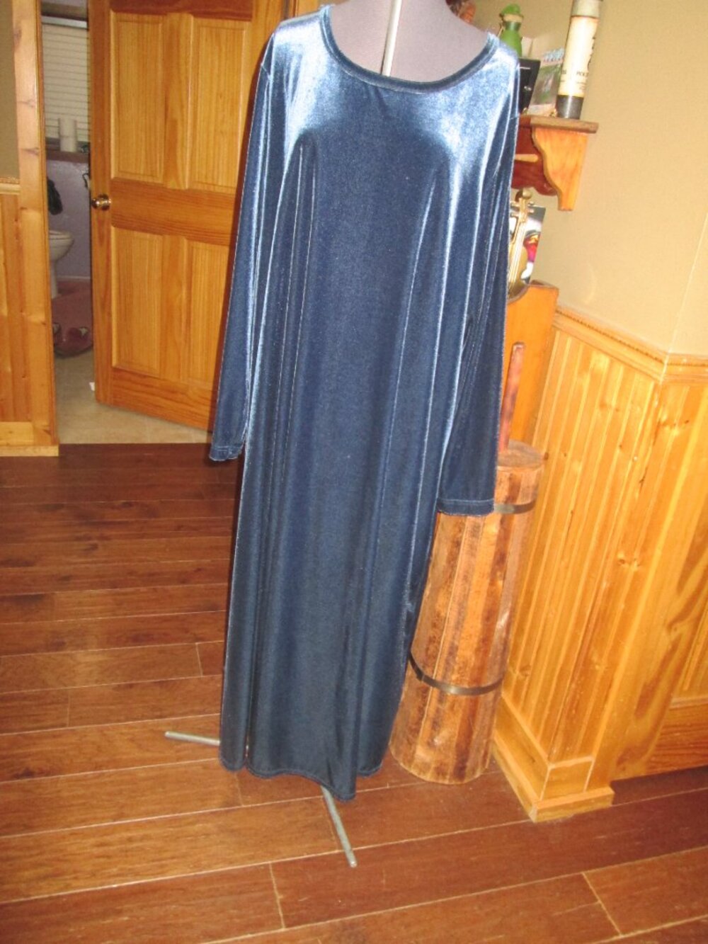 slade blue velour velvet Physical attraction of California vtg lounging gown xl